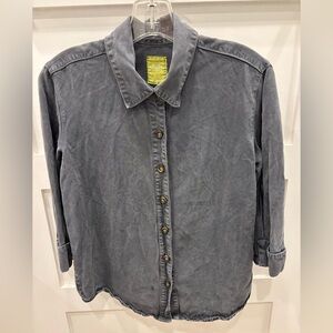 PULP Dark Gray 100% Tencel Women’s Button Down Shirt Size M